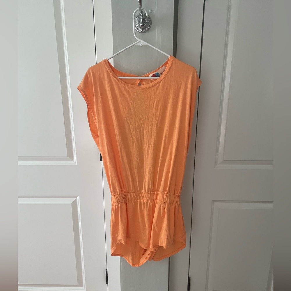 Free people beach orange swim coverup romper
